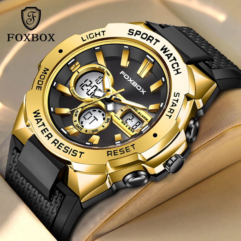 Suede Strap Watch - FOXBOX Nuevos Relojes Militares para Hombre,
