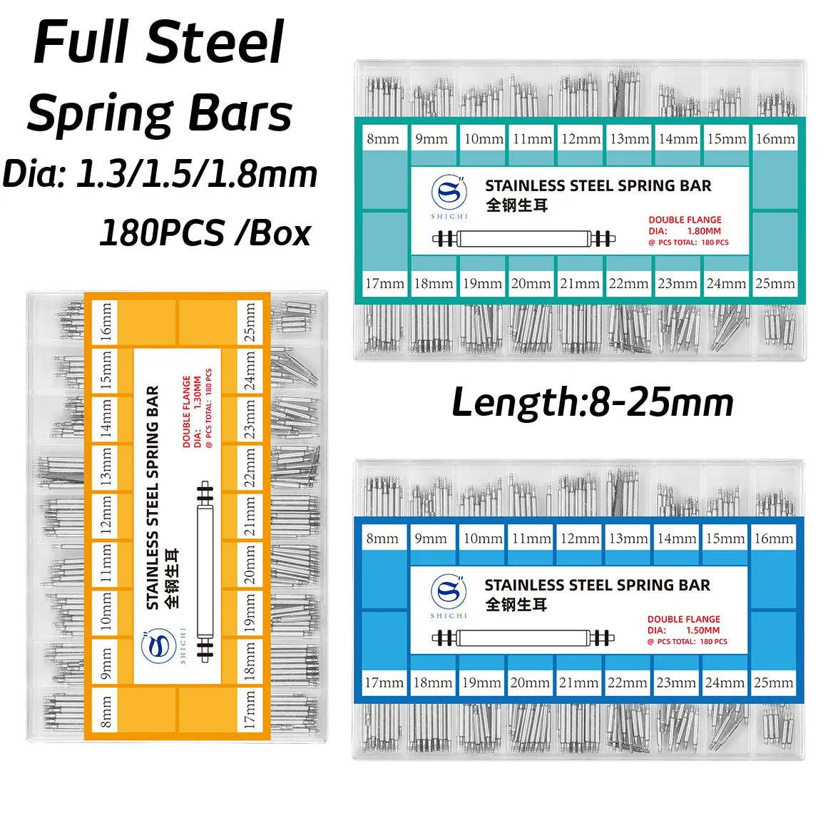 180 Uds 1,3mm 1,5mm 1,8mm corr - Spring Bar Tool Set reseña y precio